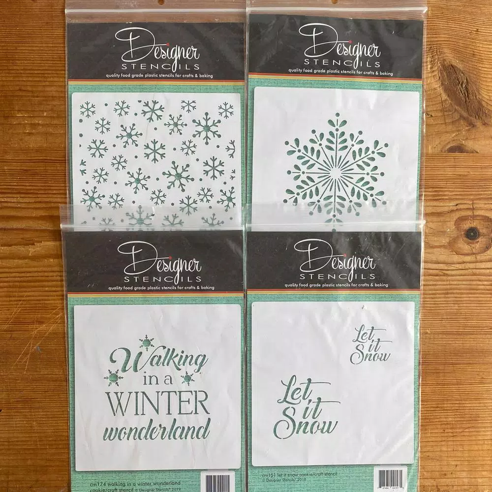 Designer Stencils Winter Wonderland & Let It Snow Cookie Stencil Bundle - 4 Pattern Set