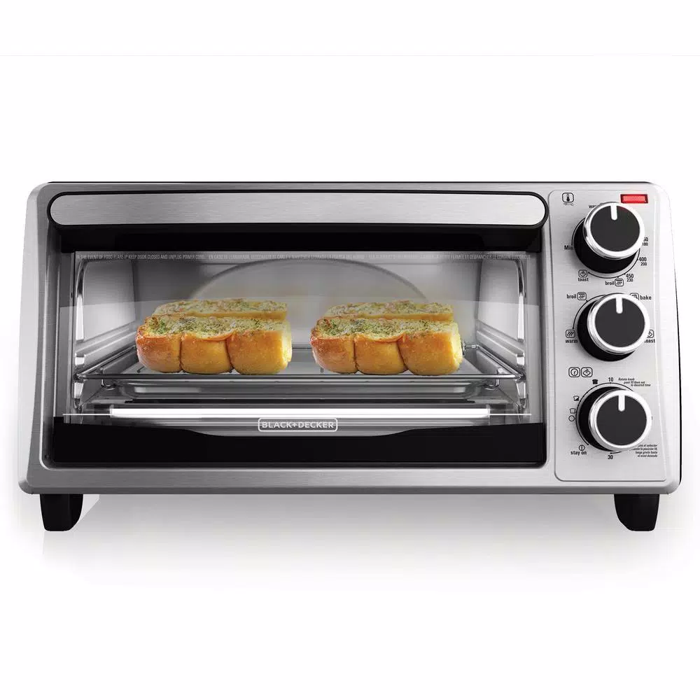 BLACK+DECKER 4-Slice Stainless Steel Toaster Oven with EvenToast Technology