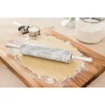 Fox Run White Marble Rolling Pin with Aluminum Handles and Marble Base thumbnail 3