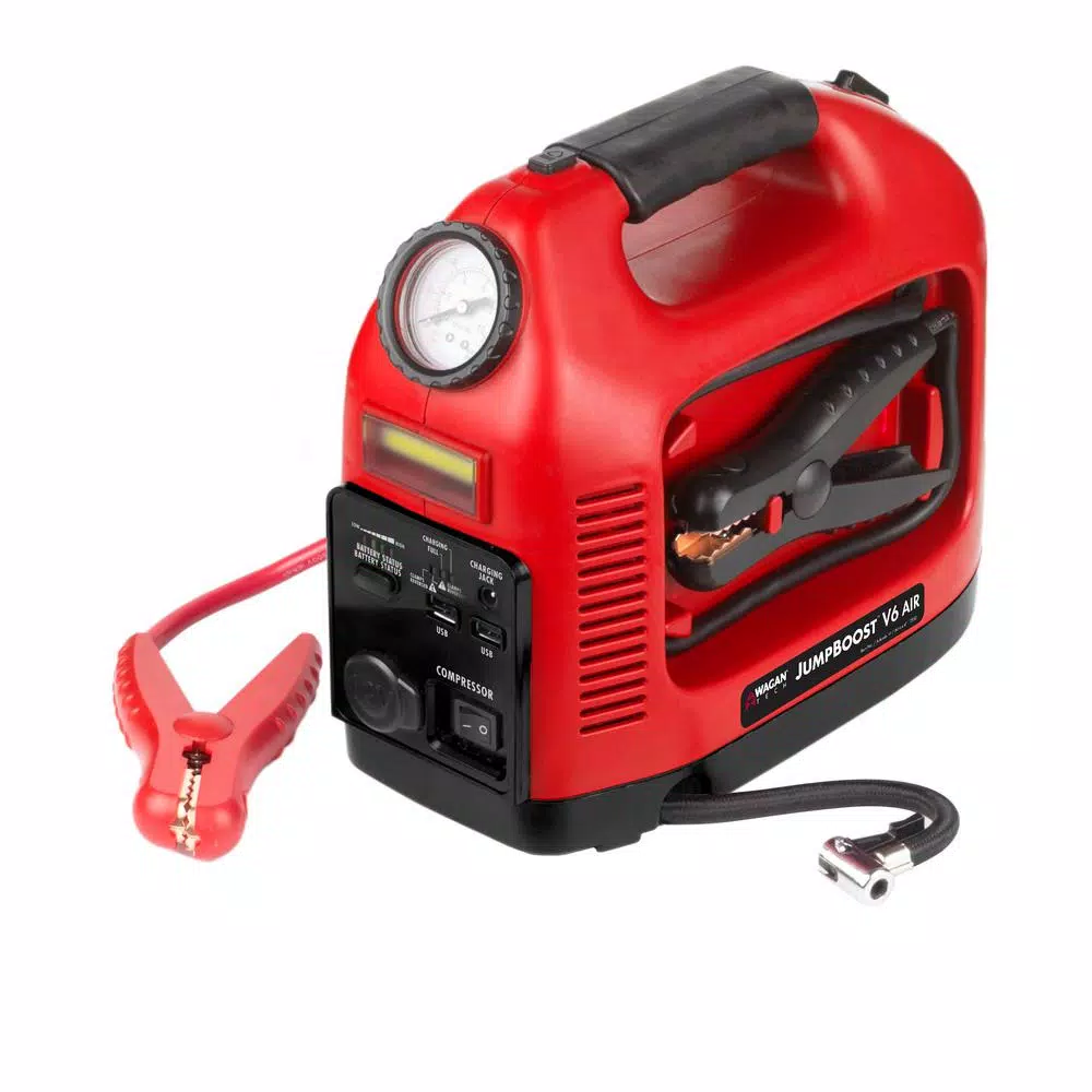 Wagan Tech JumpBoost V6 Air 600 Peak Amp Jump Starter with 150 PSI Air Compressor