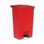 Rubbermaid Commercial Products 23 Gal. Red Fire-Safe Step-On Mobile Trash Can, Puncture-Resistant Plastic thumbnail 1