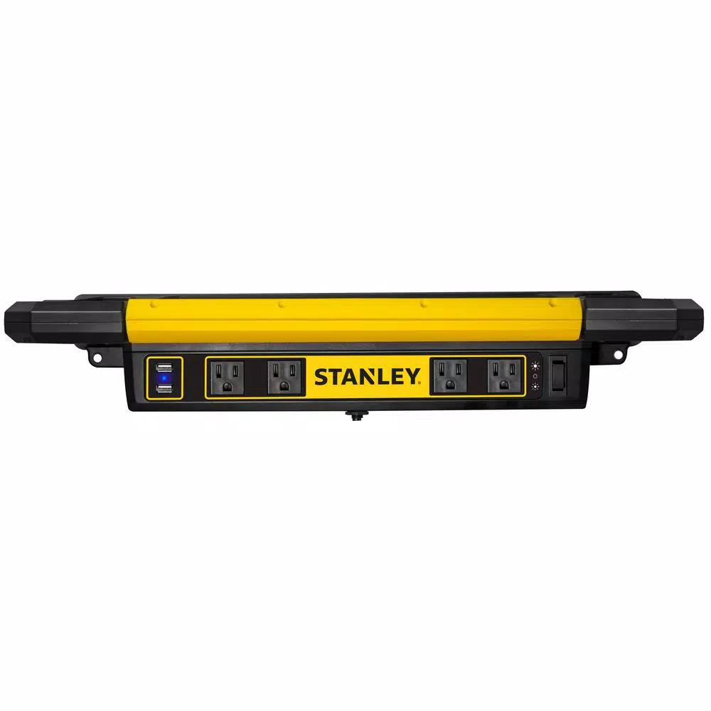 STANLEY PSL1000S 1000 Lumen LED Work Bench Shop Light with 4 AC Outlets and Dual USB Ports