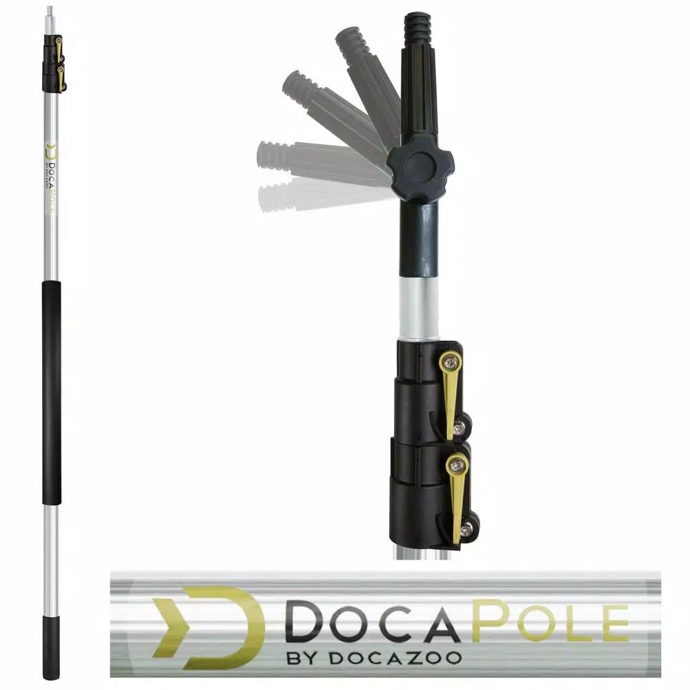DocaPole Ultimate 3-Brush Kit with 12 ft. Extension Pole - Soft, Medium, and Hard Bristle Scrub Brushes