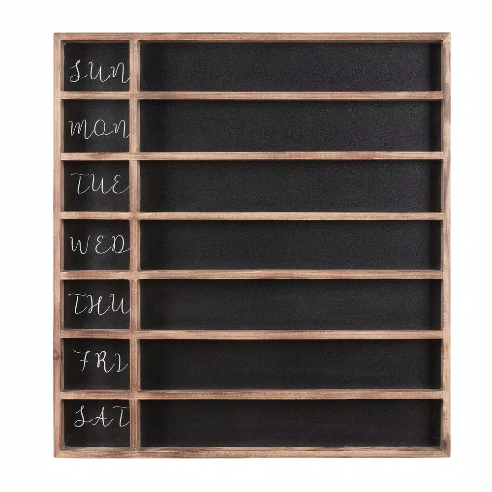 StyleWell 25.2 in. Wood 7-Day Weekly Planner Chalkboard with Grid