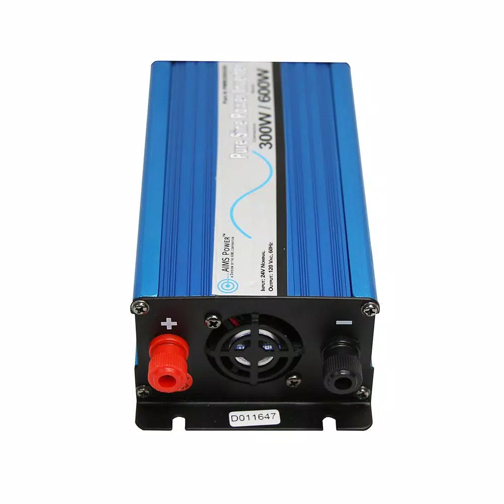 AIMS Power 300W Pure Sine Wave Power Inverter, 24V DC to 120V AC with USB Port
