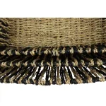 LITTON LANE Handmade Black and Natural Striped Palm Leaf and Seagrass Basket Tray Set of 3 thumbnail 4