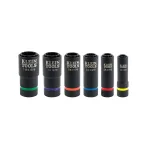 Klein Tools 6-Piece 2-in-1 Deep Impact Socket Set, 1/2 in. Drive, SAE thumbnail 6