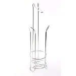 Basicwise Chrome Wire Metal Freestanding Toilet Paper Holder and Magazine Storage Rack thumbnail 3