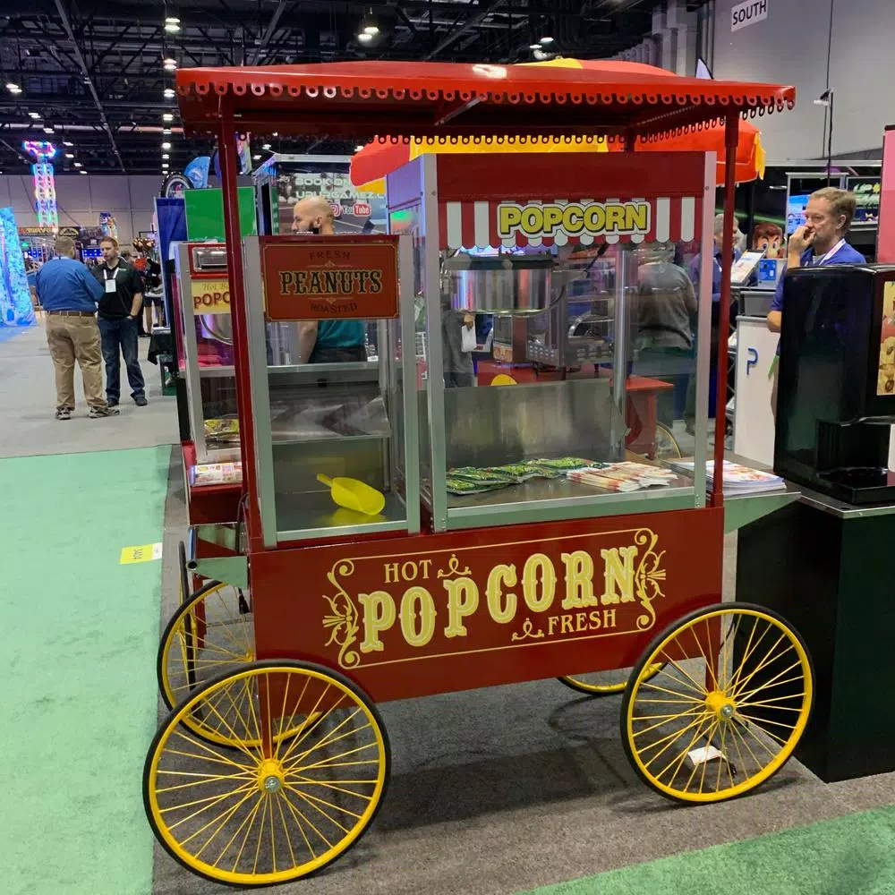 Paragon Commercial Popcorn Wagon - Red Steel Mobile Concession Cart