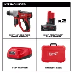 Milwaukee M12 12V Lithium-Ion Cordless 1/2 in. SDS-Plus Rotary Hammer Kit with (2) 3.0Ah Batteries, Charger & Case thumbnail 2