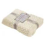 MODERN THREADS Antique White Cotton Cable Knit Throw with Popcorn-Stitch Design thumbnail 3