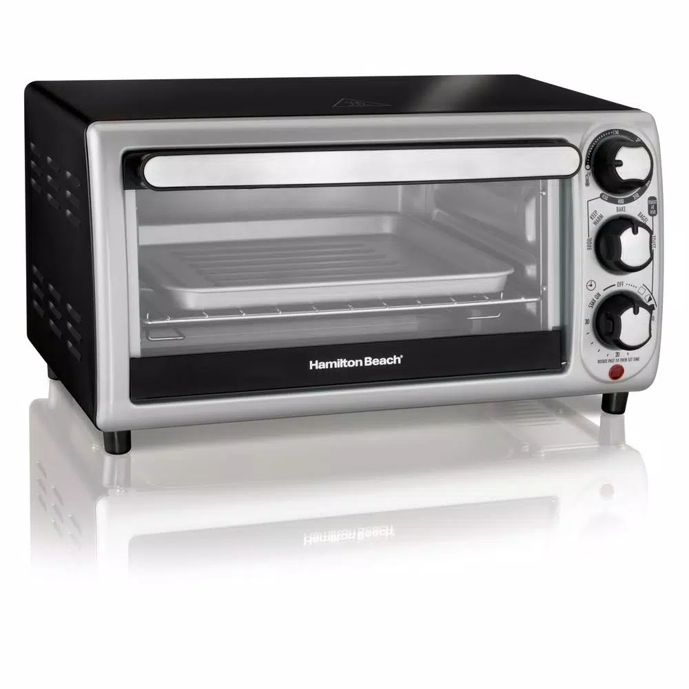 Hamilton Beach 1100W 4-Slice Stainless Steel Toaster Oven with 5 Cooking Functions