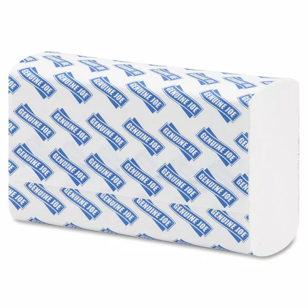 Genuine Joe 9.5 in. x 9.1 in. White Multi-Fold Paper Towels, 250 Sheets per Pack