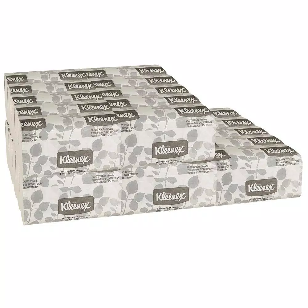 Kleenex Scottfold White Premiere Folded Paper Towels, 120 Count, 25 Pack Case