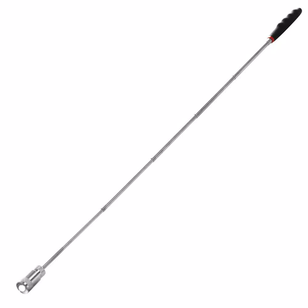 Stalwart Black Magnetic Pickup Tool with LED Light and Rare Earth Magnet