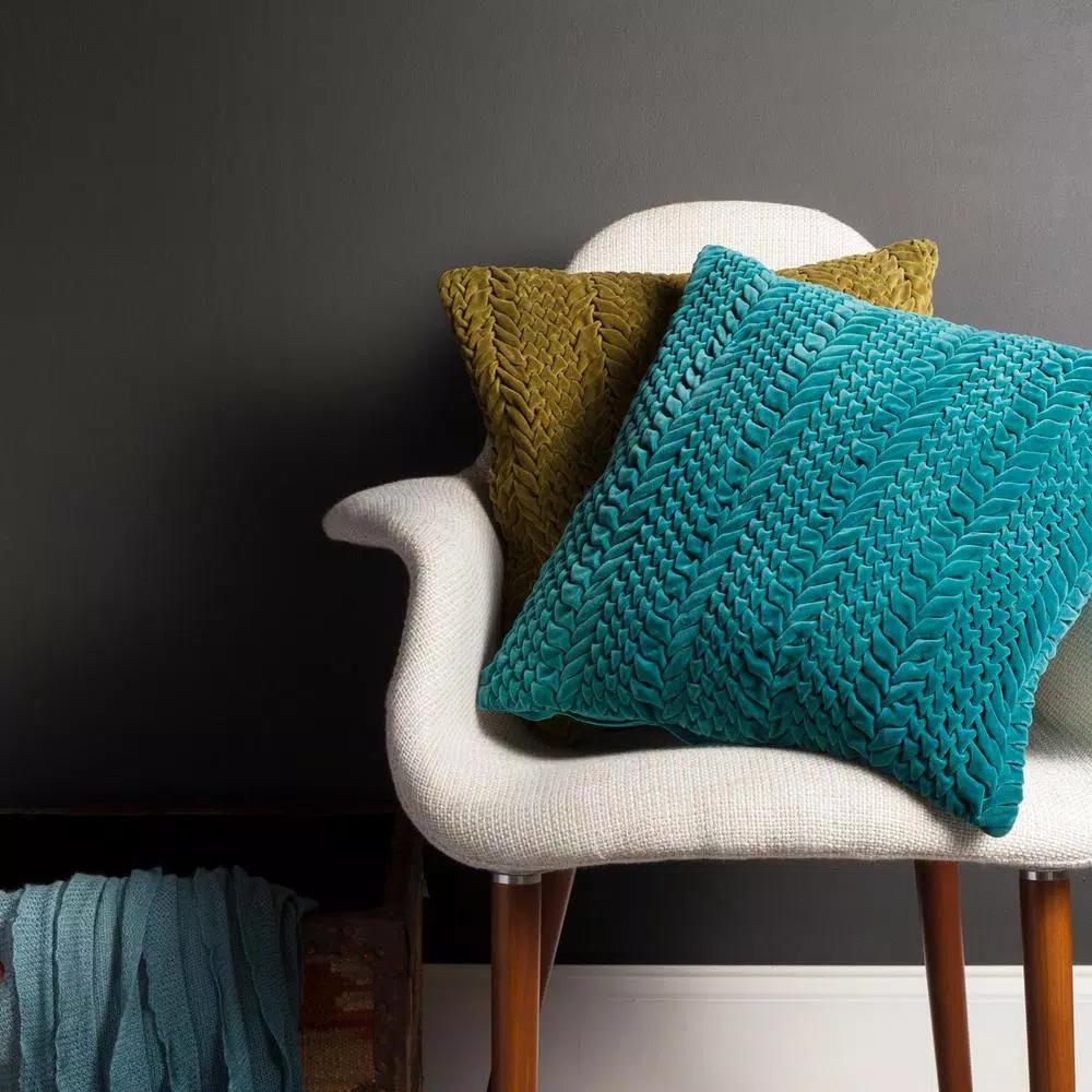 Artistic Weavers Vorkuta Teal Solid Cotton Throw Pillow, 18 x 18 in.