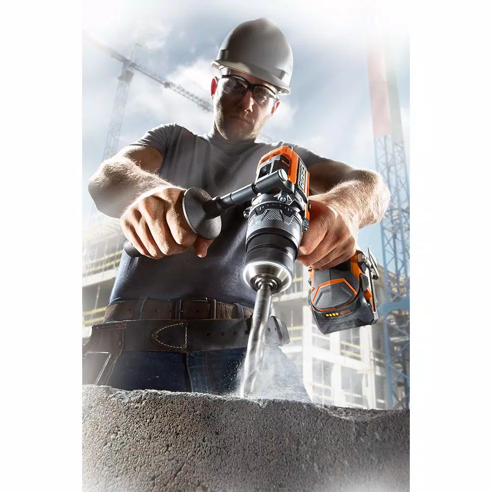 RIDGID 18V Lithium-Ion 1/2 in. Cordless Hammer Drill/Driver Kit with 2.0 Ah Battery and Charger