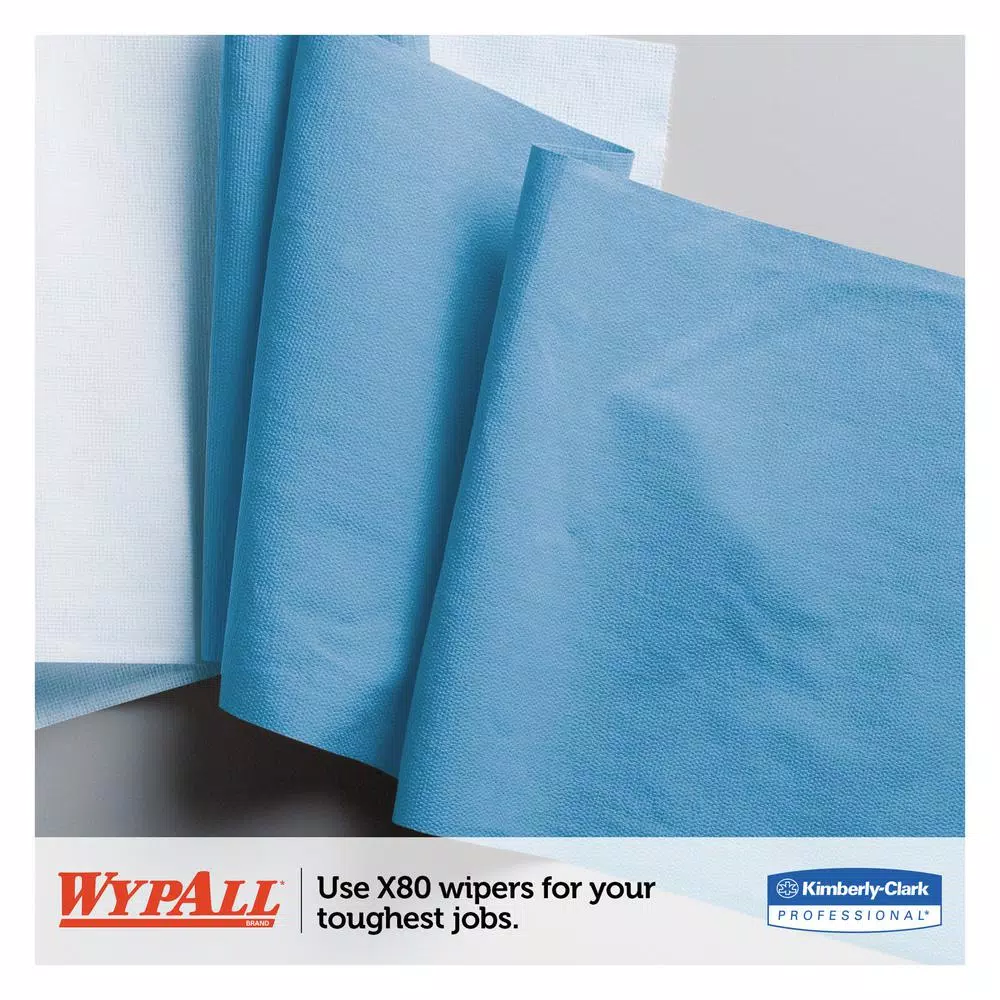 Wypall X80 Blue Wipers, HydroKnit Technology, 160-Box Bulk Pack