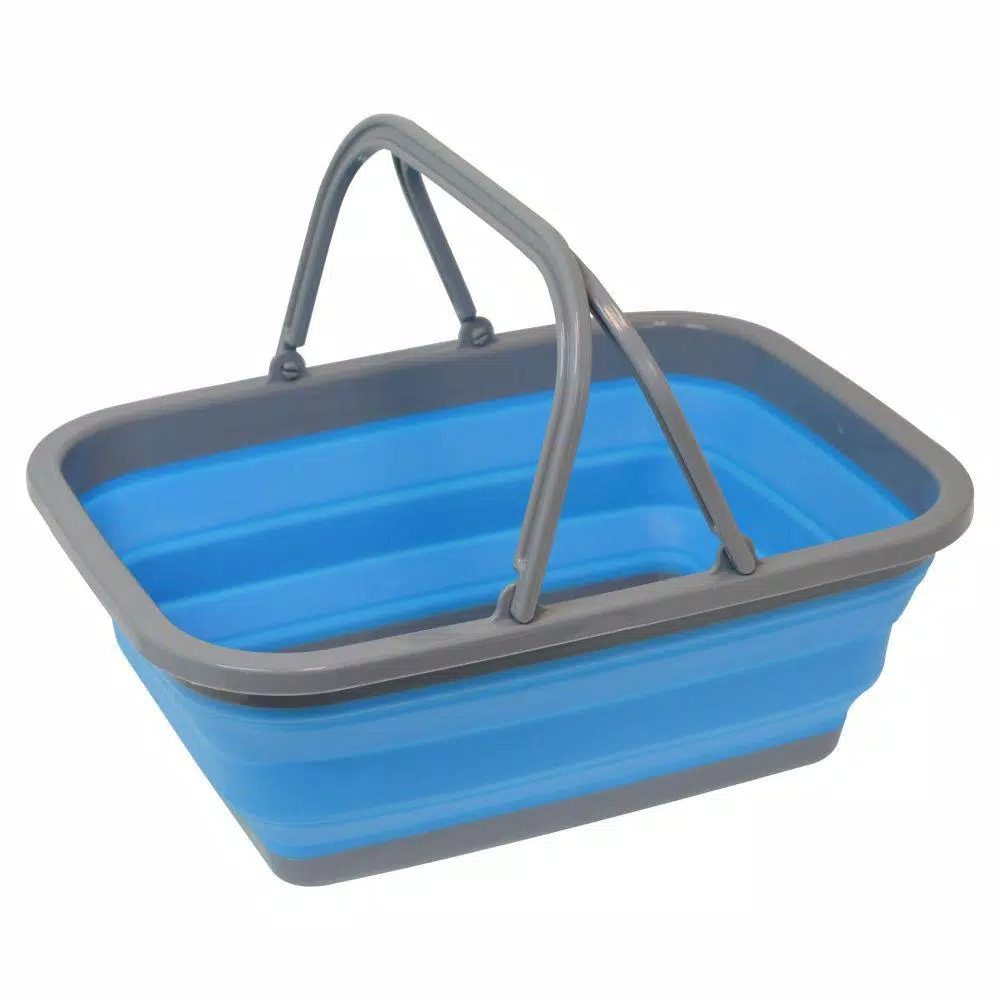 Southern Homewares 2.4 Gal. Blue Collapsible Bucket with Handle