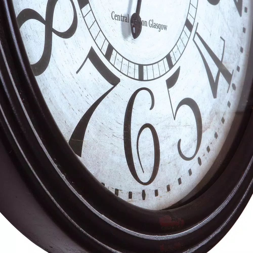 Yosemite Home Decor Caledonian Railway Black Oversized Wall Clock