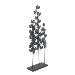 LITTON LANE Iron Metal Turquoise Ginkgo Leaves Sculpture with Gold Outline and Rectangular Base thumbnail 5