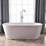 Vanity Art 48 in. Freestanding Single-Handle Claw Foot Tub Faucet with Hand Shower, Polished Chrome thumbnail 3