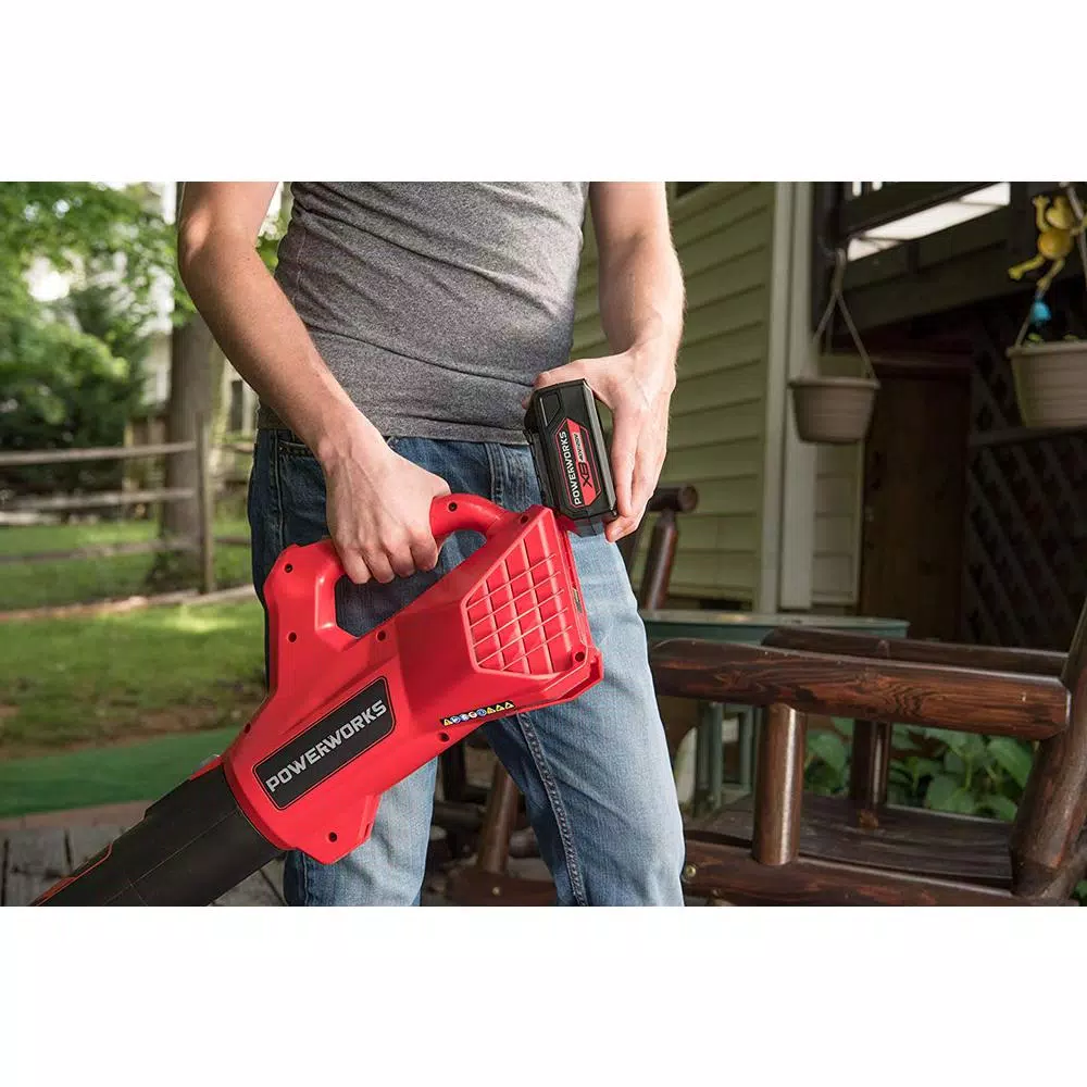 POWERWORKS 20V Cordless Axial Handheld Blower, 85 MPH, 310 CFM, BLP301