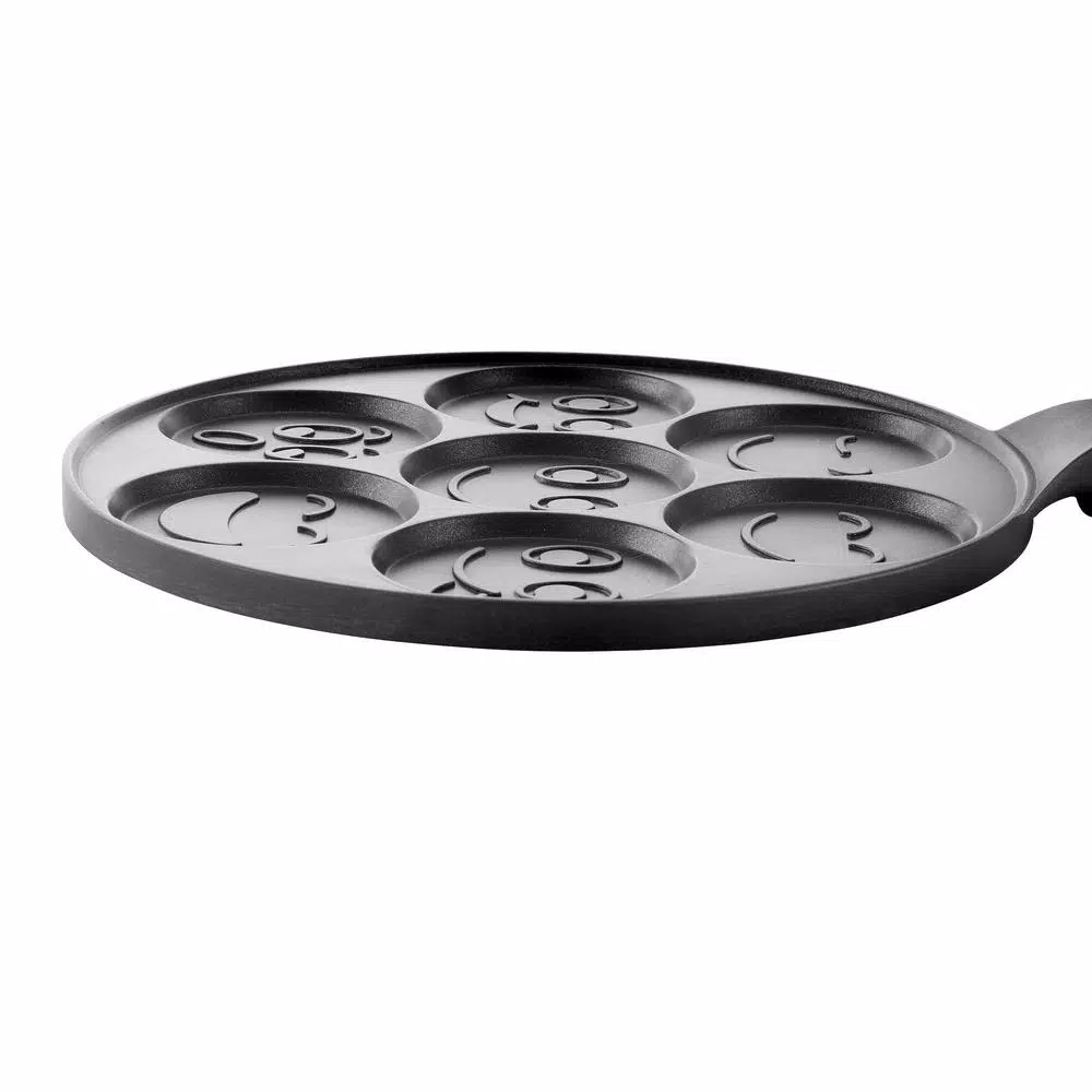 MegaChef Smiley Face Mini Pancake Maker - 7 Emoji Mold Aluminum Pan