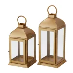 Home Decorators Collection Gold Stainless Steel Candle Lanterns, Set of 2 thumbnail 1