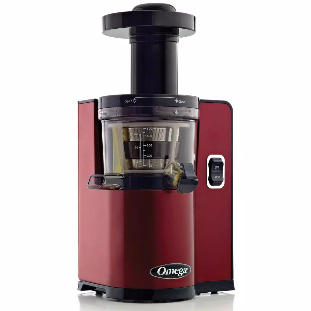 Omega Vertical Slow Speed Masticating Juicer, 150W, Red