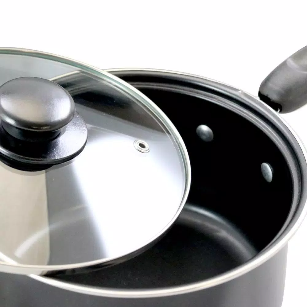 Better Chef 7-Piece Deluxe Nonstick Aluminum Cookware Set, Black