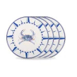Golden Rabbit Blue Crab Enamelware 10.5 in. Round Dinner Plate Set of 4 thumbnail 1