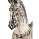 LITTON LANE Handmade Vintage Wooden Rocking Horse - Hand-Carved Albizia Wood with Ornamental Saddle thumbnail 6