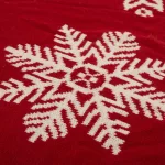 Glitzhome 48 in. Knitted Snowflake Pattern Christmas Tree Skirt thumbnail 5