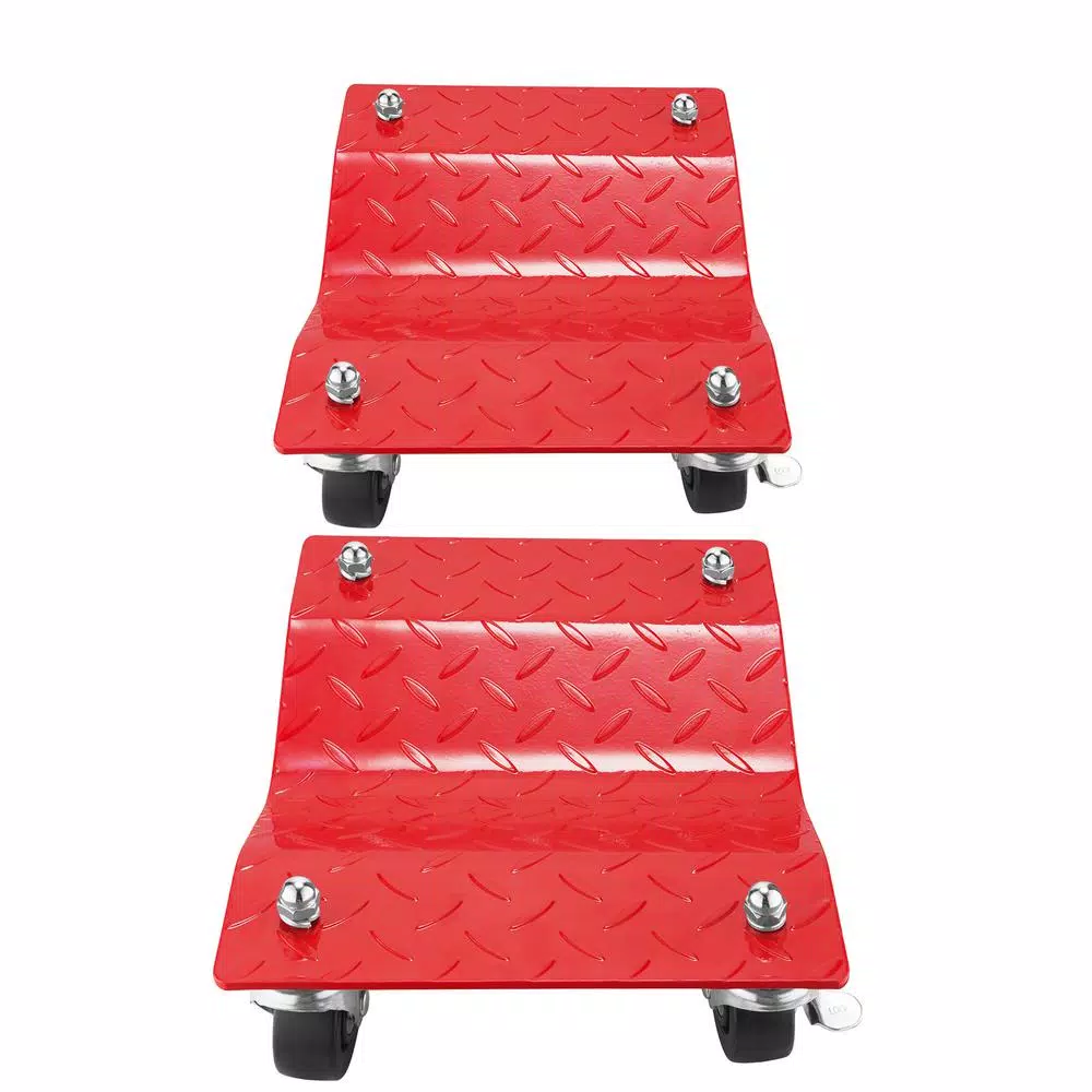 Pentagon Tool Premium Steel Car Tire Dolly 2-Pack, 3000 lb Capacity Wheel Skates