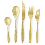Megachef La Vague 20-Piece Matte Gold Flatware Set, 18/10 Stainless Steel Service for 4 thumbnail 1