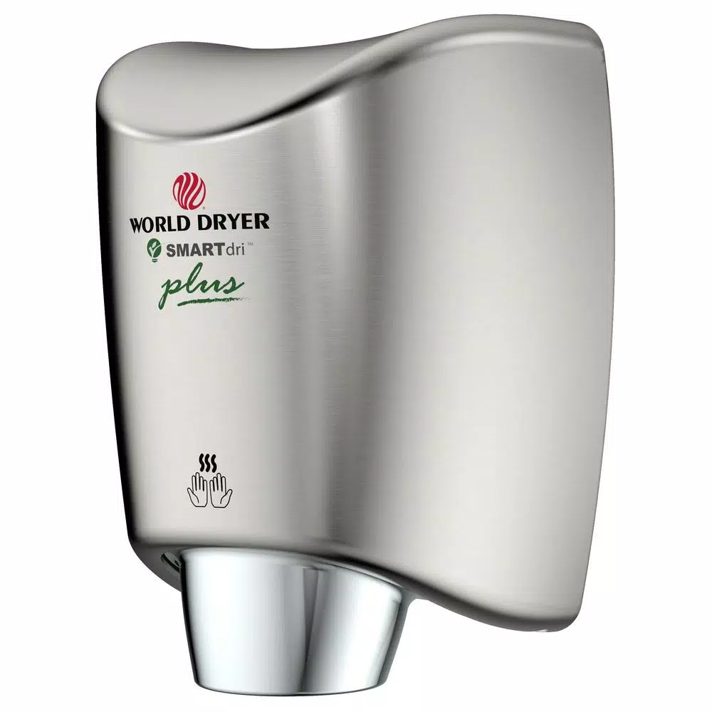 WORLD DRYER SMARTdri Plus High Speed Electric Hand Dryer - Brushed Chrome
