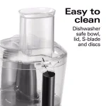 Hamilton Beach Chef Prep 10-Cup Food Processor, 525-Watt, 2-Speed with Pulse, Black thumbnail 2