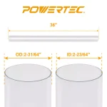 POWERTEC 2-1/2 in. x 36 in. Clear Rigid PVC Dust Collection Pipe thumbnail 2