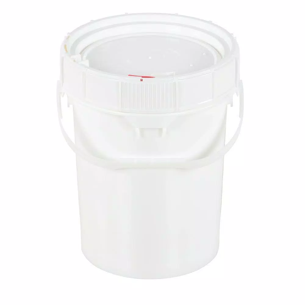 Vestil 5 Gal. White HDPE Plastic Screw Top Pail with Lid