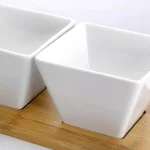 Elama Signature Collection Stoneware Appetizer and Condiment Server Set with Bamboo Tray thumbnail 3