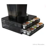 Mind Reader 72-Capacity Double K-Cup Storage Drawer, Black Metal Mesh Coffee Pod Organizer thumbnail 1