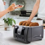 Better Chef 4-Slice Black Toaster with Dual-Control and Wide Slots thumbnail 5