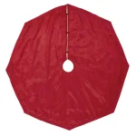 VHC Brands 55 in. Yule Christmas Red Glam Decor Tree Skirt with Gold Embroidered Paisley thumbnail 2