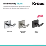 KRAUS Ventus Matte Black Double Hook Bathroom Robe and Towel Hook thumbnail 6