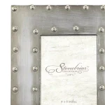 Stonebriar Collection Silver Rivet Detail Metal Picture Frame, 4x6 inch, Distressed Pewter Tabletop Photo Frame thumbnail 2