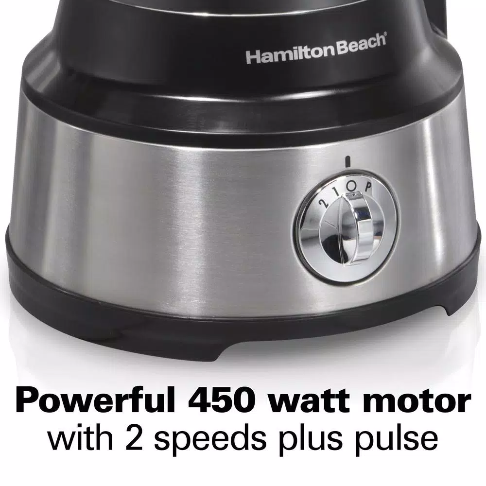 Hamilton Beach 450-Watt 10-Cup Food Processor with Built-in Bowl Scraper, Black and Stainless Steel