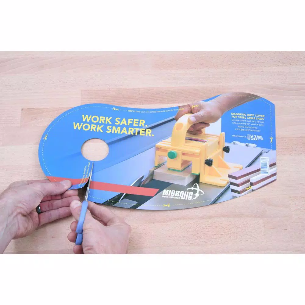 Microjig Magnetic Dust Cover for Steel Cabinet Table Saws - Bevel Slot Seal