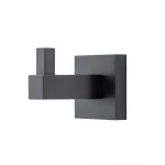 Italia Trieste Single Robe Hook, Matte Black, Solid Brass thumbnail 2