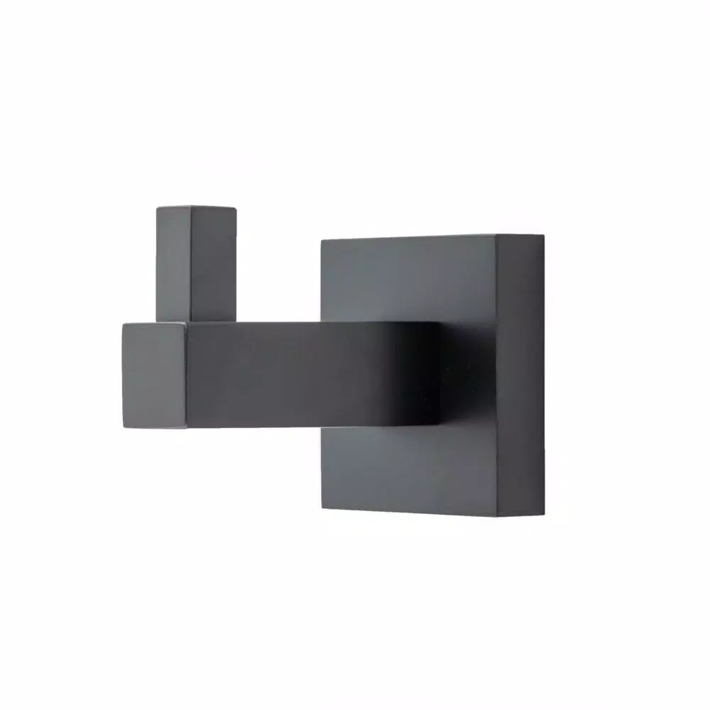 Italia Trieste Single Robe Hook, Matte Black, Solid Brass